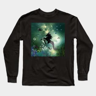 Wonderful dark steampunk seahorse Long Sleeve T-Shirt